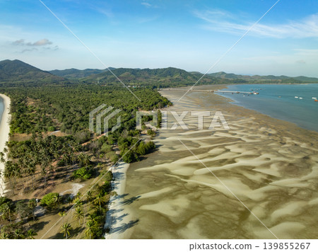 Aerial view of Laem Had Beach in Koh Yao Yai Phang-nga province, Amazing island in the andaman sea Phang-nga Thailand 139855267