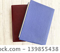 Reading, studying, journaling, business notebooks, two books (one blue and one red), planner 139855438