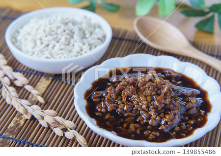 Soy sauce koji and rice koji Soy sauce koji and rice koji 139855486