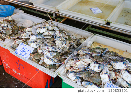 Crab sold in a Thai market Crab sold in a Thai market 139855501