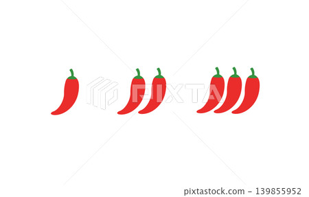 Icon illustrations representing the level of spiciness. 139855952