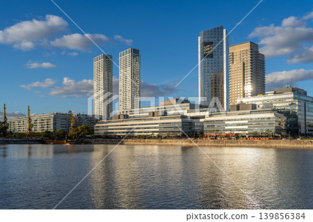 Puerto Madero Buenos Aires Modern Skyline at Golden Hour 139856384