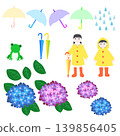一幅描繪雨季的柔和插圖。 139856405