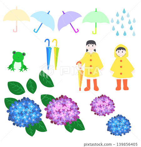 一幅描繪雨季的柔和插圖。 一幅描繪雨季的柔和插圖。 139856405
