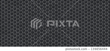 Gray hexagonal tile background metallic embossed pattern neutral 139856444