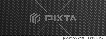 Diagonal diamond grid mesh dark black carbon metal background Diagonal diamond grid mesh dark black carbon metal background 139856457