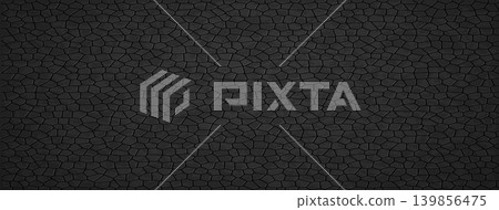 Cracked earth mosaic pattern, rough, black charcoal Cracked earth mosaic pattern, rough, black charcoal 139856475