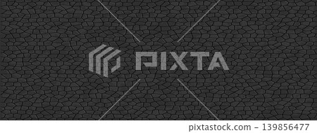 Cracked stone mosaic pattern, dark charcoal black texture Cracked stone mosaic pattern, dark charcoal black texture 139856477