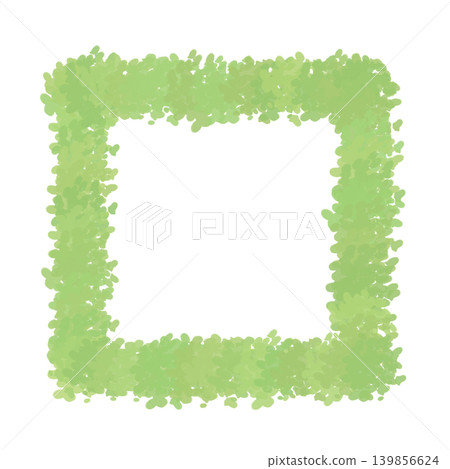 Simple square frame with green leaves 139856624