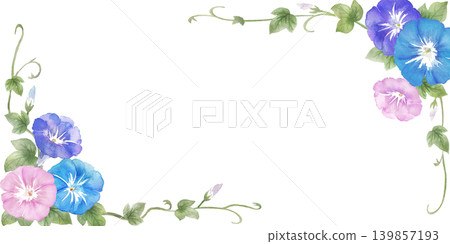 水彩牽牛花畫框 水彩牽牛花畫框 139857193