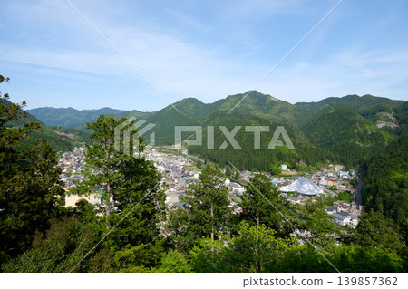 View from Gujo Hachiman Castle, Gujo City, Gifu Prefecture, looking southeast, part 4, May 2025 View from Gujo Hachiman Castle, Gujo City, Gifu Prefecture, looking southeast, part 4, May 2025 139857362