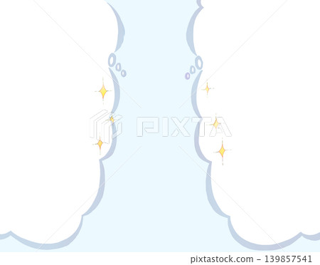 Two cloud-shaped speech bubbles sparkling Two cloud-shaped speech bubbles sparkling 139857541