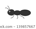 Illustration of a black ant 139857667
