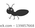 A cute illustration of a black ant 139857668