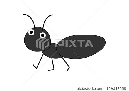 A cute illustration of a black ant A cute illustration of a black ant 139857668