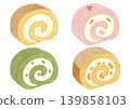 Illustration of various roll cakes 139858103