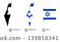 Israel map and national flag vector illustration on white background 139858341