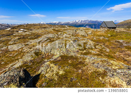 Mountains landscape. Norwegian scenic route Aurlandsfjellet Mountains landscape. Norwegian scenic route Aurlandsfjellet 139858801