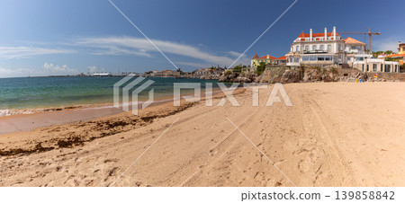 Sandy beach and Atlantic coast in Cascais Portugal Sandy beach and Atlantic coast in Cascais Portugal 139858842
