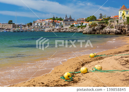 Sandy beach and Atlantic coast in Cascais Portugal Sandy beach and Atlantic coast in Cascais Portugal 139858845