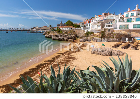 Sandy beach and Atlantic coast in Cascais Portugal 139858846