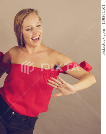 Happy young blonde woman Happy young blonde woman 139861101