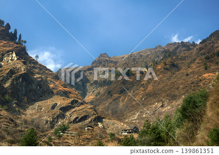 Mountain village in the Himalayas Mountain village in the Himalayas 139861351