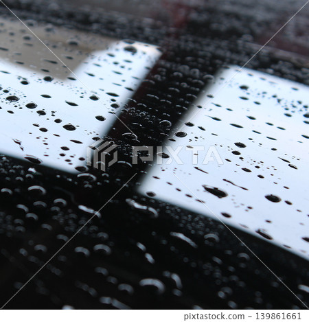 Droplets Pattern Of Anti Rain Repellent On Black Car Roof  Square Stock Photo 139861661