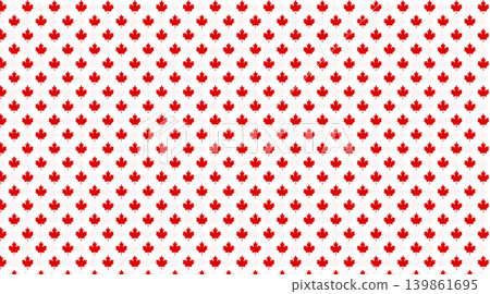 Seamless repeating pattern featuring small red maple leaves on a clean white background, ideal for Canadian themes. Seamless repeating pattern featuring small red maple leaves on a clean white background, ideal for Canadian themes. 139861695
