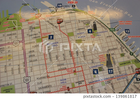San Francisco, California, USA: sightseeing, Alamo Square and cityscape, bridges and fog, Waymo autonomous driving. San Francisco, California, USA: sightseeing, Alamo Square and cityscape, bridges and fog, Waymo autonomous driving. 139861817
