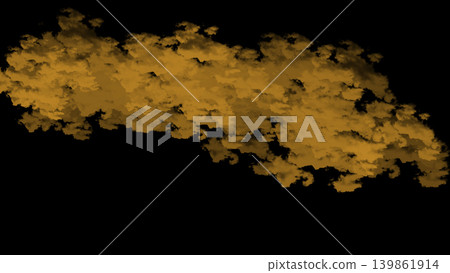 A vibrant yellow cloud formation against a dark background A vibrant yellow cloud formation against a dark background 139861914