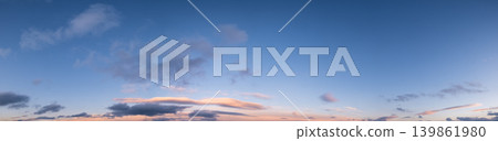 Colorful evening sky with clouds panorama background Colorful evening sky with clouds panorama background 139861980