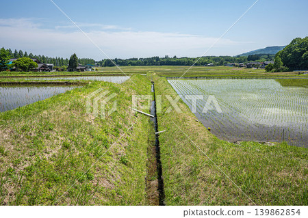 The tranquil rural landscape of Oku-Biwako, Makino-cho, Takashima City, Shiga Prefecture 139862854
