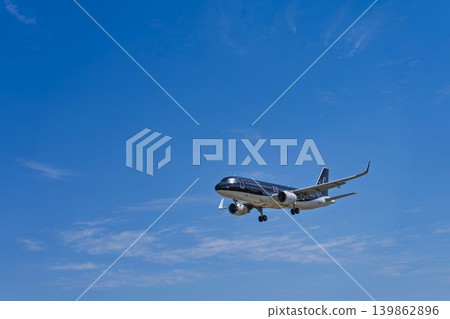 Blue sky over Sendai Airport, plane landing, Natori City, Miyagi Prefecture Blue sky over Sendai Airport, plane landing, Natori City, Miyagi Prefecture 139862896