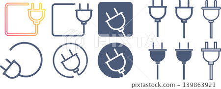 簡易電源插頭邊框和圖示集 簡易電源插頭邊框和圖示集 139863921