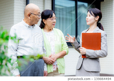 Senior couple viewing a property 139864494