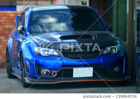 Blue Japanese sports car 139864558