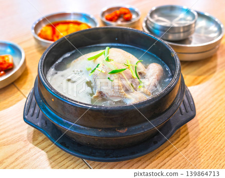 Authentic Korean Samgyetang (ginseng chicken soup) Authentic Korean Samgyetang (ginseng chicken soup) 139864713