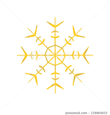 金色線性雪花插圖,單張圖片,透明背景。 金色線性雪花插圖,單張圖片,透明背景。 139864833