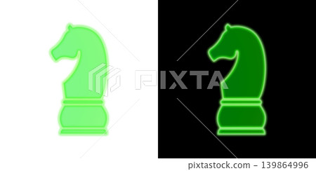 一個閃閃發光的綠色霓虹國際象棋騎士,有透明背景和黑色背景兩種選擇,還有一個馬形棋子圖示。 一個閃閃發光的綠色霓虹國際象棋騎士,有透明背景和黑色背景兩種選擇,還有一個馬形棋子圖示。 139864996