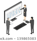 Office workers discussing shifts - isometric 139865083