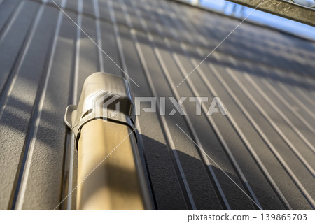 Air conditioning pipe covers and outdoor ducts on the exterior walls of houses Air conditioning pipe covers and outdoor ducts on the exterior walls of houses 139865703