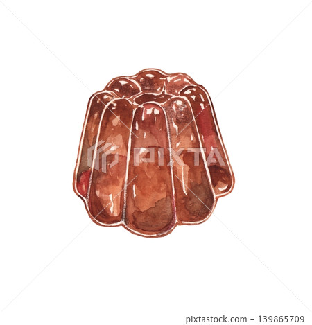 A watercolor illustration of coffee jelly A watercolor illustration of coffee jelly 139865709
