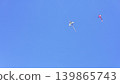 Bright Blue Sky With Kites Flying 139865743