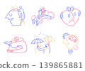 mental health concept emotional symbol roughen line textured illustration 139865881