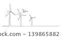 wind turbine eco friendly concept single line art continuous 139865882