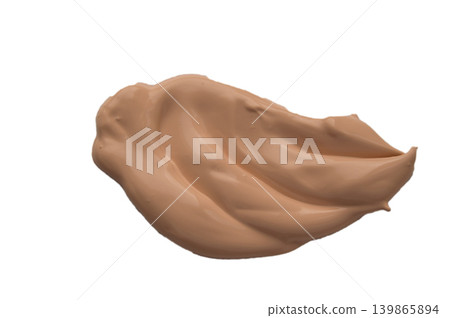 Beige Foundation isolated on white background. Skin concealer Beige Foundation isolated on white background. Skin concealer 139865894