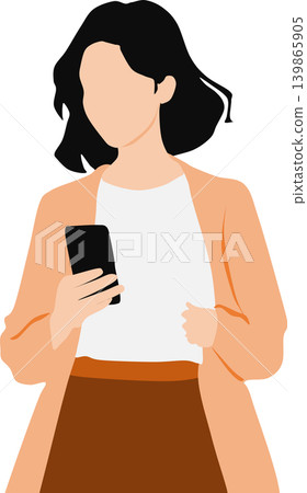 圖:一位女士正在看她的智慧型手機 圖:一位女士正在看她的智慧型手機 139865905