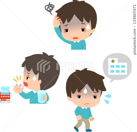 Young men who immediately take over-the-counter medicine or go to the hospital when they feel unwell. Young men who immediately take over-the-counter medicine or go to the hospital when they feel unwell. 139865971