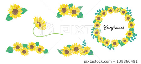 Sunflower watercolor illustration set 2 Sunflower watercolor illustration set 2 139866481